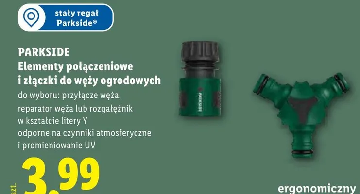 Elementy połączeniowe i złączki do węży ogrodowych Parkside promocja w Lidl