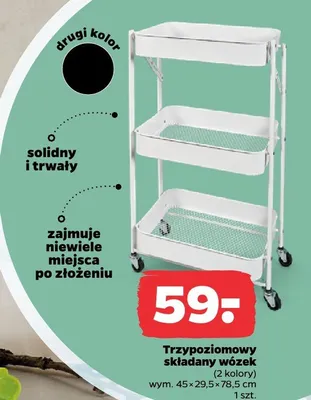 Trzypoziomowy składany wózek promocja w Netto