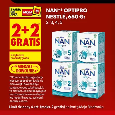 Mleko modyfikowane NAN Optipro 2 Nestlé promocja w Biedronka
