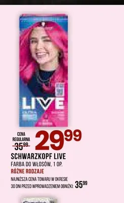 Farba do włosów Schwarzkopf Live promocja w Drogerie Natura