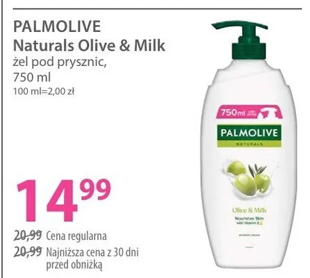 Żel pod prysznic Palmolive Naturals Olive & Milk promocja w Hebe
