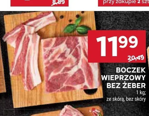 Boczek wieprzowy bez żeber ze skórą promocja w Stokrotka