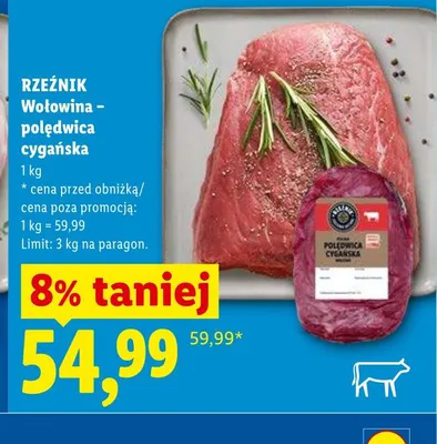 Wołowina - polędwica cygańska Rzeźnik promocja w Lidl
