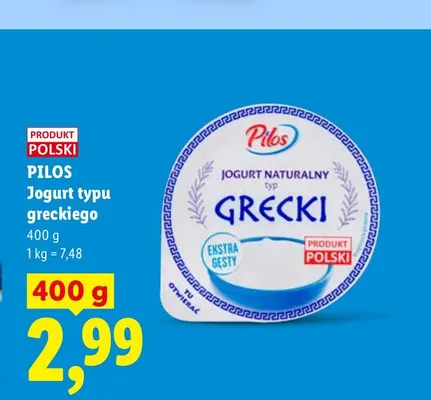 Jogurt typu greckiego Pilos promocja w Lidl