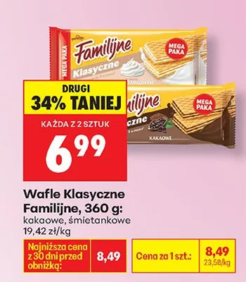 Wafle klasyczne śmietankowe promocja w Biedronka