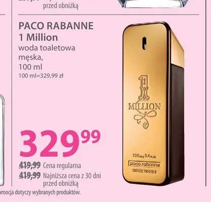 Woda toaletowa męska Paco Rabanne 1 Million promocja w Hebe