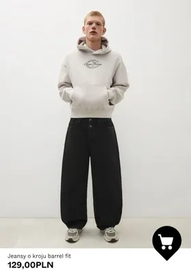 Jeansy o kroju barrel fit promocja w Bershka
