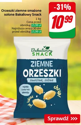 Orzeszki ziemne smażone solone Bakaliowy Snack promocja w Dino