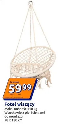 Fotel wiszący 78x120cm promocja w Action