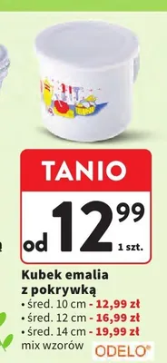 Kubek emalia z pokrywką śred. 12 cm promocja w Intermarche