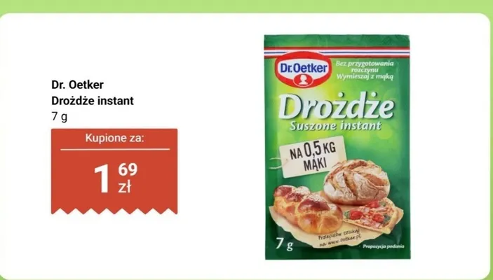 Drożdże instant promocja w Biedronka