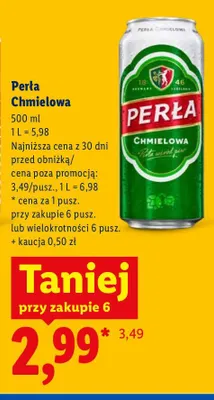 Piwo Perła Chmielowa promocja w Lidl