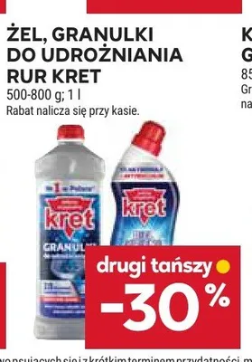 Granulki do udrożniania rur Kret promocja w Stokrotka