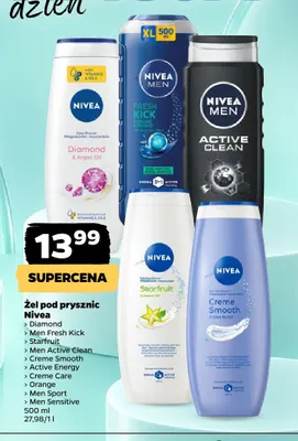 Żel pod prysznic Nivea Men Sensitive promocja w Netto