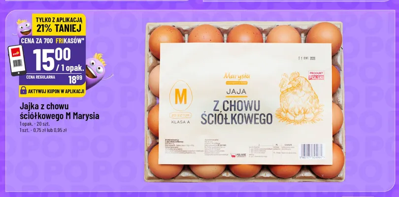 Jajka kurze z chowu ściółkowego M Marysia promocja w POLOmarket