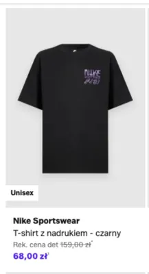 T-shirt z nadrukiem czarny Nike Sportswear promocja w Lounge by Zalando