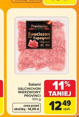Salami Salchichon mierzwiony Provincias promocja w Carrefour