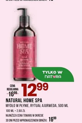 Mydło w płynie Natural Home Spa Rytuał Ajurweda promocja w Drogerie Natura