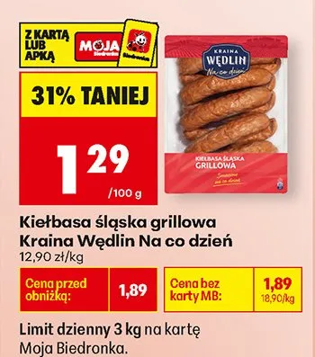 Kiełbasa śląska grillowa Na co dzień promocja w Biedronka