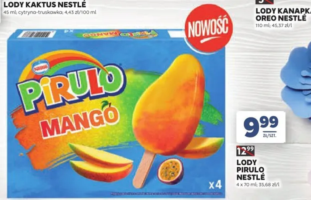 Lody Pirulo Nestlé mango 4-pak 70ml promocja w Stokrotka