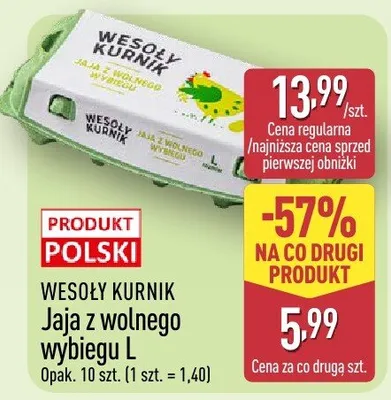 Jaja z wolnego wybiegu L Wesoły Kurnik promocja w Aldi