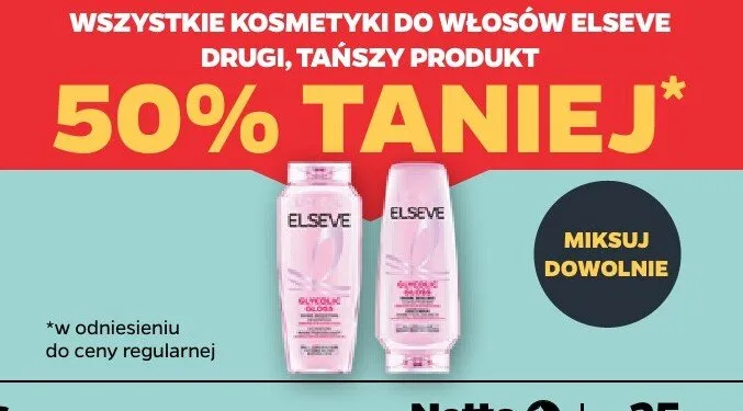 Kosmetyki do włosów Elseve promocja w Netto