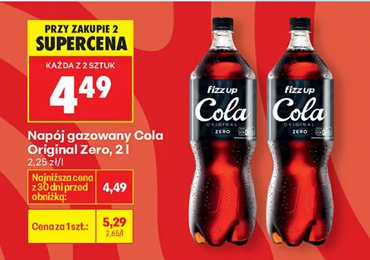 Napój gazowany Cola Original Zero promocja w Biedronka