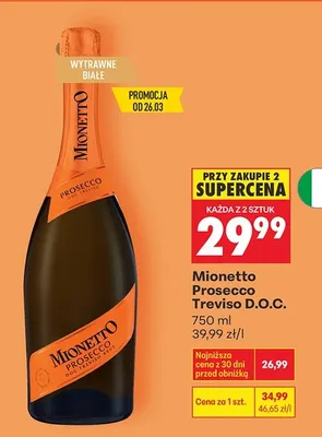 Wino musujące Prosecco Treviso D.O.C. promocja w Biedronka