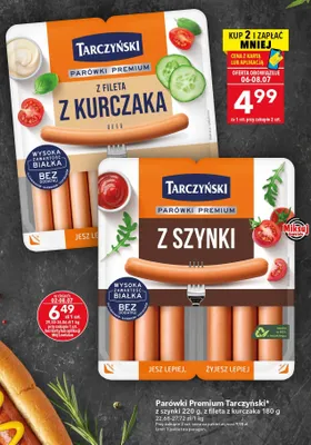 Parówki Premium Tarczyński z fileta z kurczaka promocja w LEWIATAN