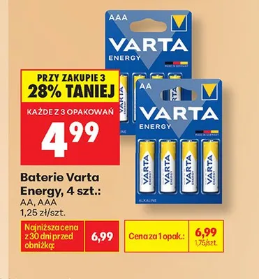Baterie Varta Energy AA 4-pak promocja w Biedronka
