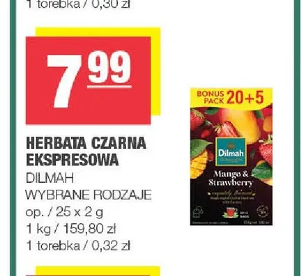 Herbata czarna ekspresowa Dilmah promocja w SPAR