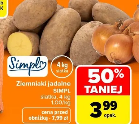 Ziemniaki jadalne siatka Simpl promocja w Carrefour