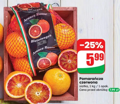 Pomarańcza czerwona siatka promocja w Dino