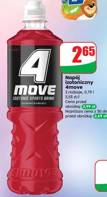 Napój izotoniczny 4move 2 rodzaje promocja w Dino