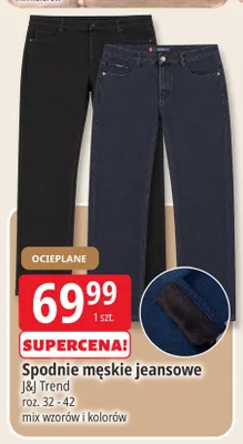 Spodnie męskie jeansowe ocieplane J & J Trend promocja w Leclerc