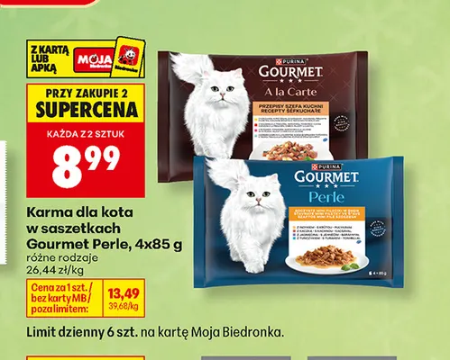 Karma dla kota w saszetkach Gourmet Perle 4-pak promocja w Biedronka