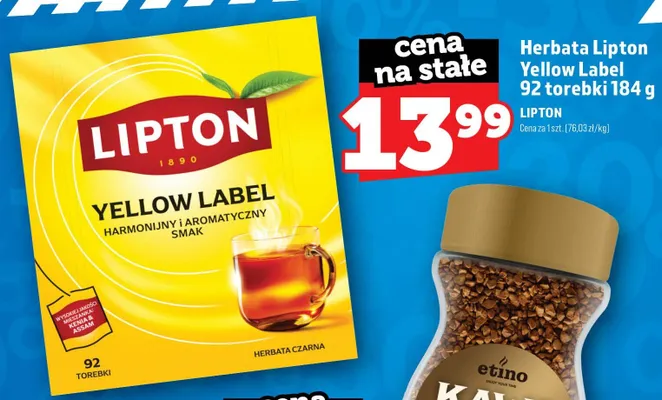 Herbata Lipton Yellow Label 92-pak promocja w TOPAZ
