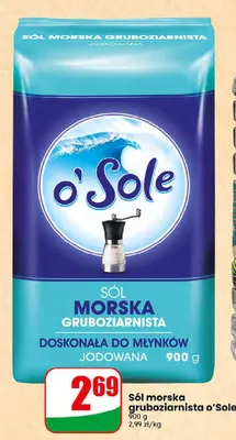 Sól morska gruboziarnista o'Sole promocja w Dino
