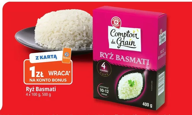Ryż Basmati Comptoir du Grain 4-pak 100 g promocja w Leclerc