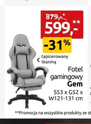 Fotel gamingowy Gem promocja w Black Red White
