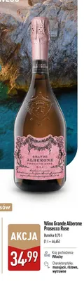Wino Grande Alberone Prosecco Rose promocja w Aldi