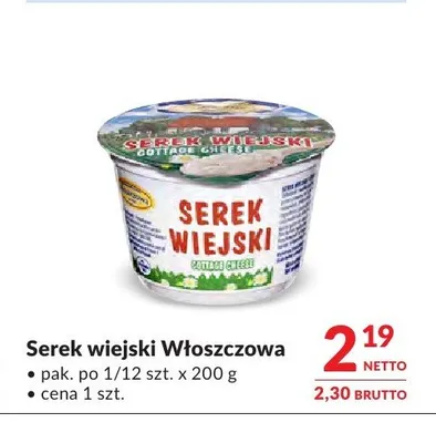 Serek wiejski Włoszczowa promocja w Makro
