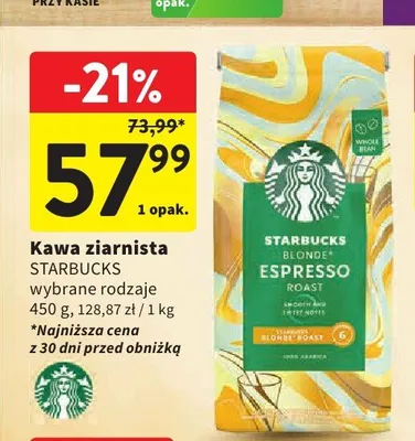 Kawa ziarnista STARBUCKS promocja w Intermarche