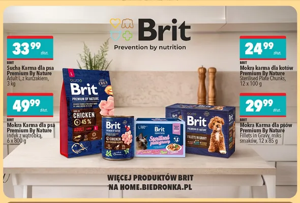 Mokra karma dla kotów Brit Premium By Nature Sterilised Plate Chunks 12-pak promocja w Biedronka Home