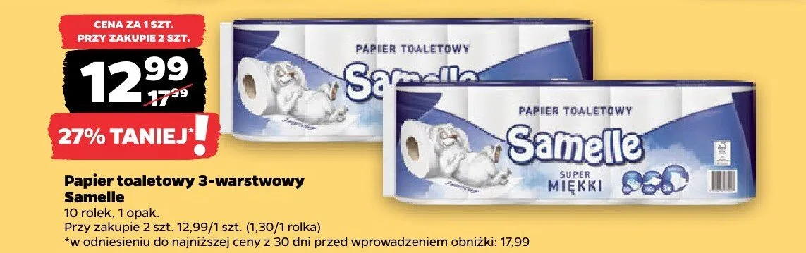 Papier toaletowy 3-warstwowy super miękki promocja w Netto