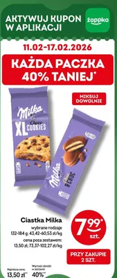Ciastka Milka wybrane rodzaje promocja w Żabka