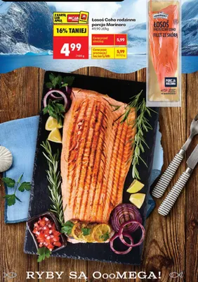 Łosoś pacyficzny Coho filet ze skórą Marinero porcja rodzinna promocja w Biedronka