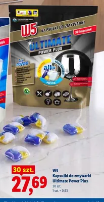 Kapsułki do zmywarki W5 Ultimate Power Plus promocja w Lidl
