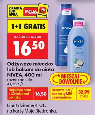 Odżywcze mleczko do ciała Nivea promocja w Biedronka