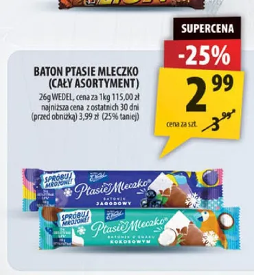 Baton Ptasie Mleczko Kokosowy E.Wedel promocja w Arhelan